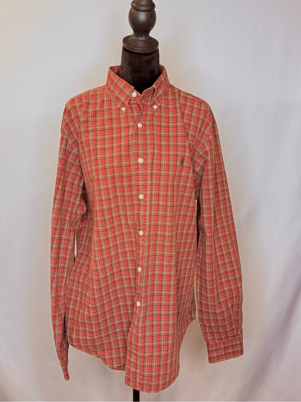 Ralph Lauren Classic Fit Men's Red Plaid Button-Down Shirt